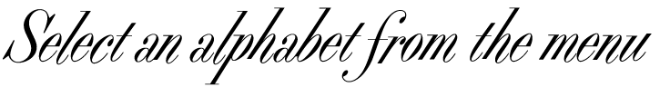 Select an alphabet from the menu